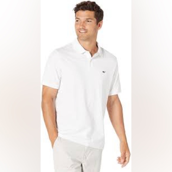 Vineyard Vines Other - Vineyard Vines white Edgartown Polo cotton poly spandex blend shirt, medium.